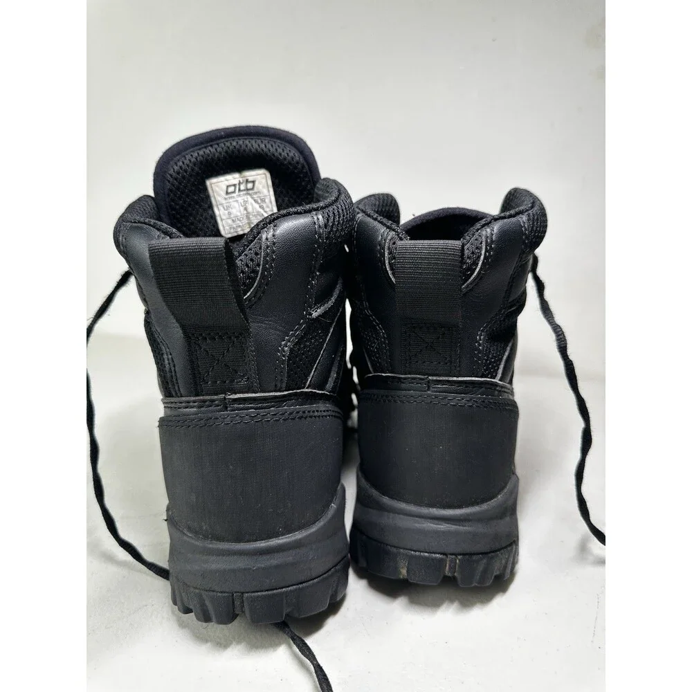 OTB Men's Black Leather Lace-Up Ankle Combat Boots US 10 EU 43 UK 9